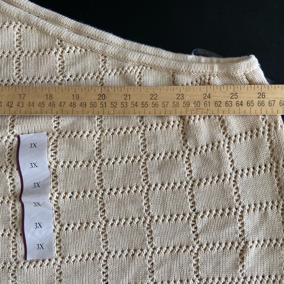 Future Collective One Shoulder Cream/Tan colored long sleeve Top sweater size 3X - Picture 7 of 10